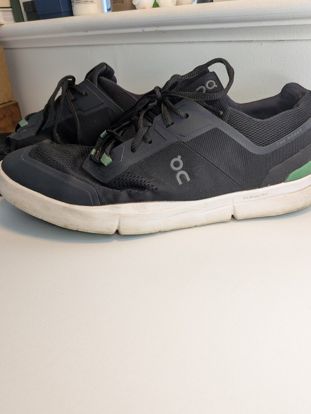 On Running The Roger Pro Black Green Men's Performance Tennis Shoes Size 12